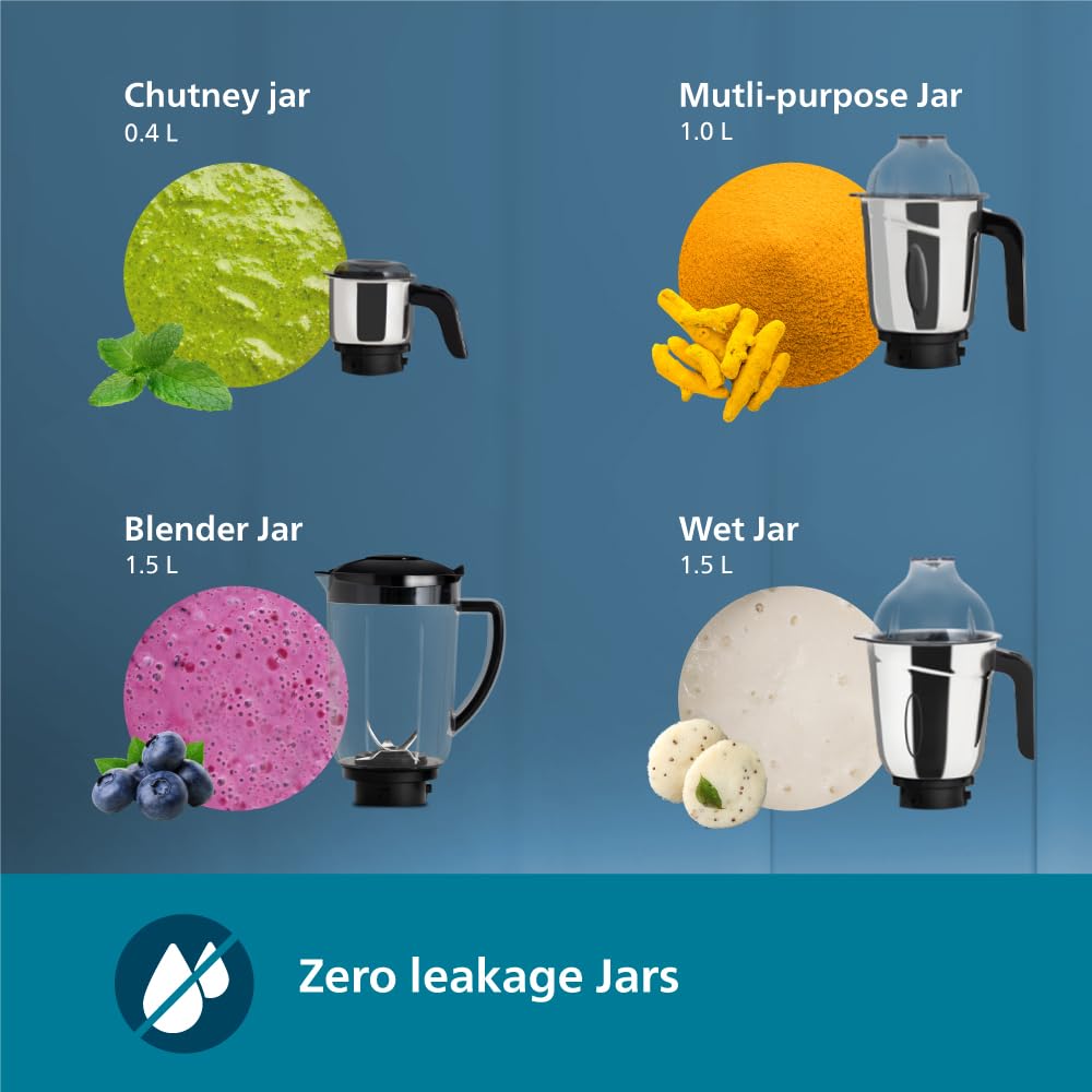 Philips HL7714/01 1000 W PowerPro Motor Mixer Grinder 4 Jars